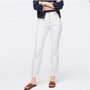 J.Crew 10” Vintage Straight Jean In White  Style L4757 Women’s Size 30